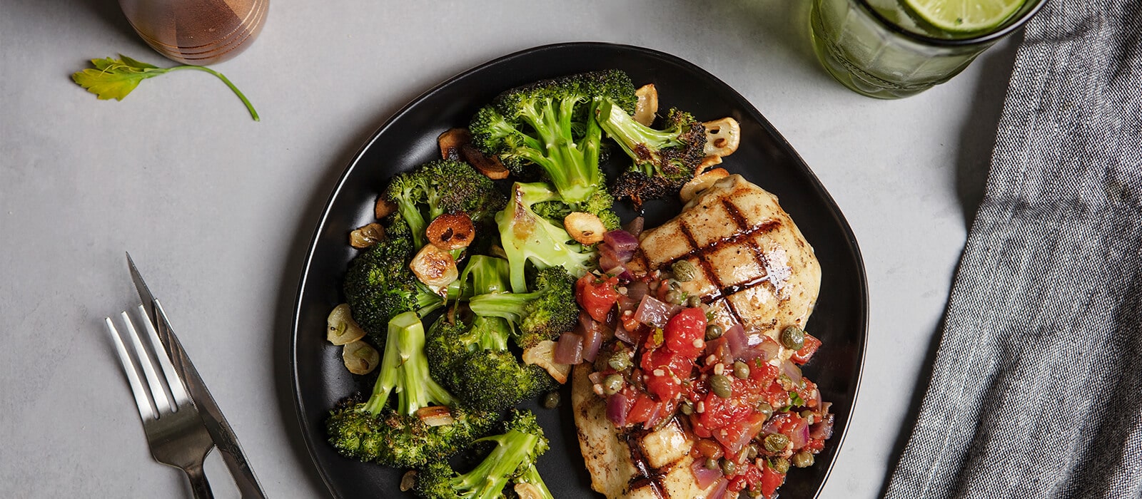 Chicken Provencal with Lemon Roasted Broccoli