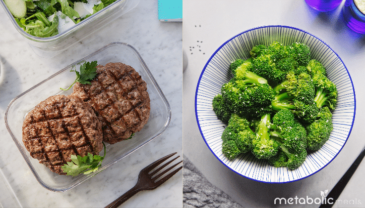 Bison Burger and Broccoli. Two options in the Build-a-Meal menu